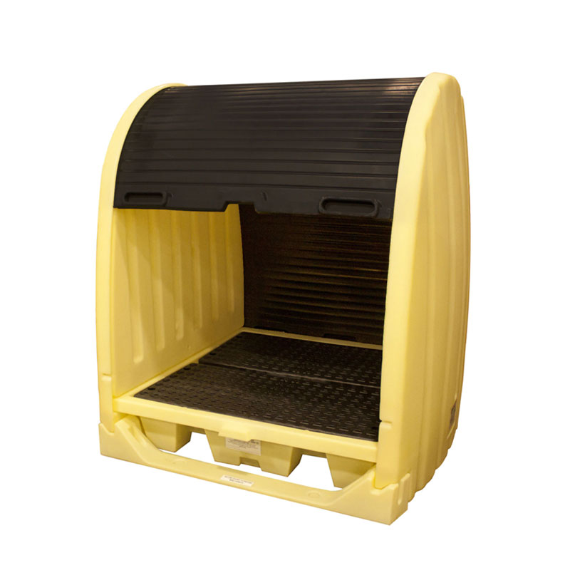 4064-YE-Cobertizo-para-control-de-derrames-4-tambos Gabinete Residuos Peligrosos para 4 Tambos TAD1016 - Imagen 1