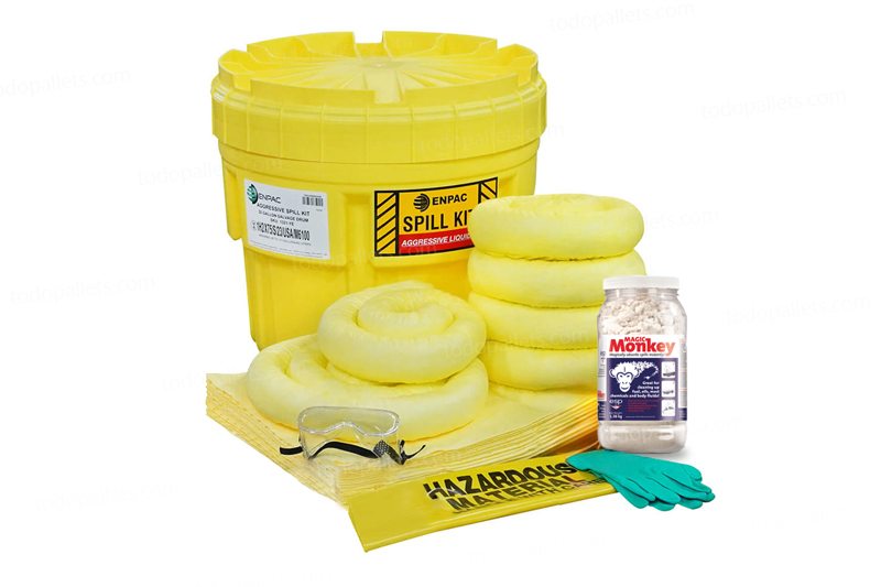 Kit20HazMatT_b_001 Kit Antiderrame 20 galones con Tambor de Salvamento – Agresivos / HazMat - Imagen 1