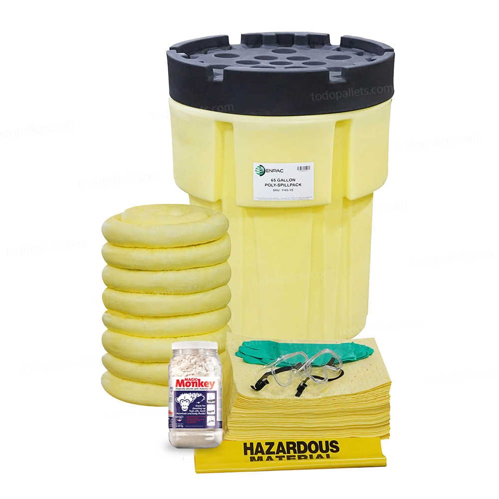 Kit65HazMatT_001 Kit Antiderrames 65 galones con Tambor de Salvamento – Agresivos / HazMat - Imagen 1